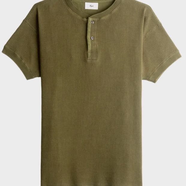 헤이스트 오리지널 써멀 니트 헨리 티 아미그린