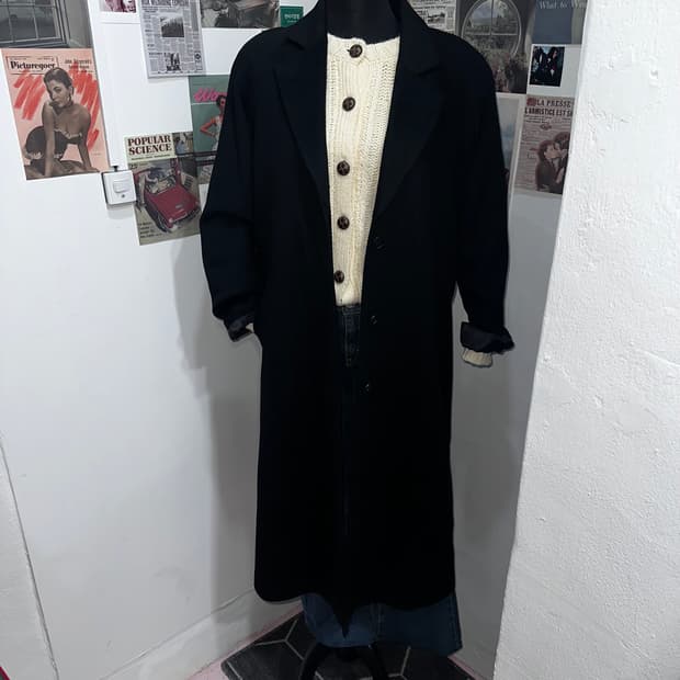 빈티지 미아카르나 퓨어 캐시미어 롱 코트L