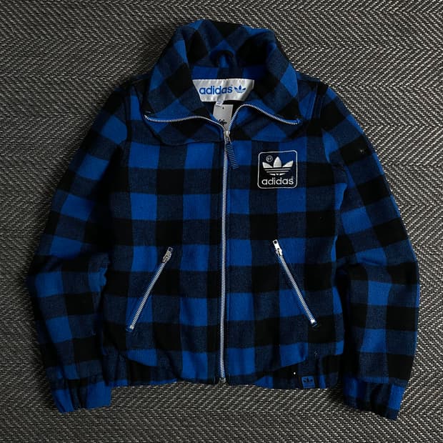 00s 아디다스 y2k 올드스쿨 플란넬 크롭 자켓o 3273