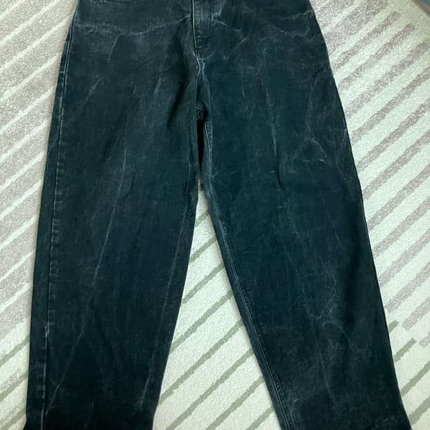 라브로스 데이지 베기진 데님 블랙 청바지