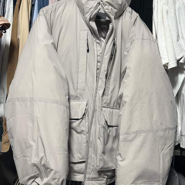 세컨모놀로그 에어 포스 다운 패딩 그레이