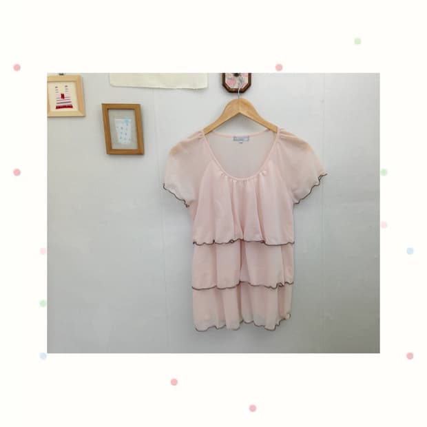 연핑크 캉캉 블라우스
