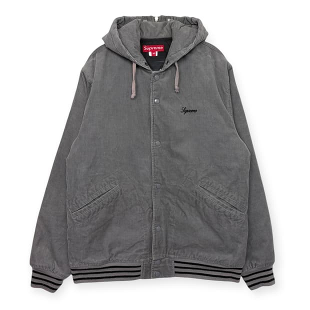 00s 슈프림 후드 코듀로이 바시티 자켓