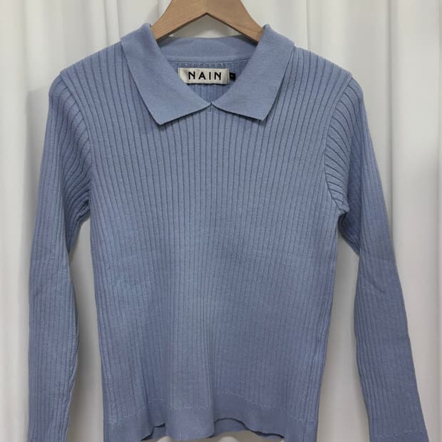 NAIN 나인 소라색 골지 니트 