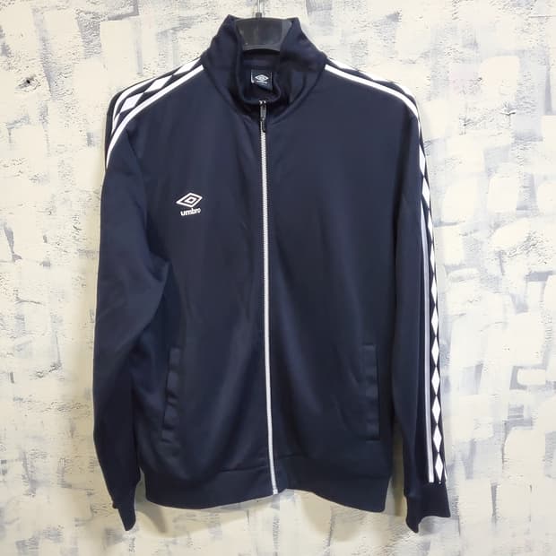 엄브로 네이비 트랙탑 화이트 라인 져지 