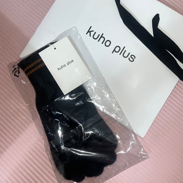 구호플러스 컬러 블록 울 장갑 블랙 새 상품(여자친구 선물, 겨울 장갑)