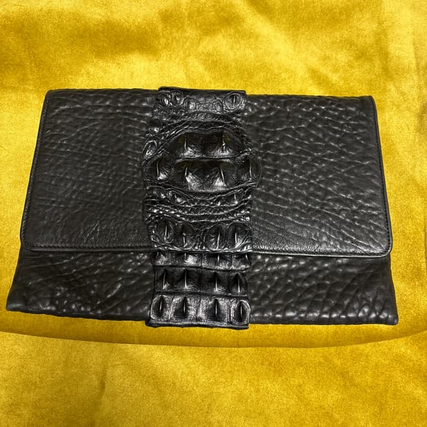 리얼악어(혼백) 가죽 클러치백