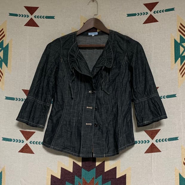 빈티지 데님 블라우스 자켓 