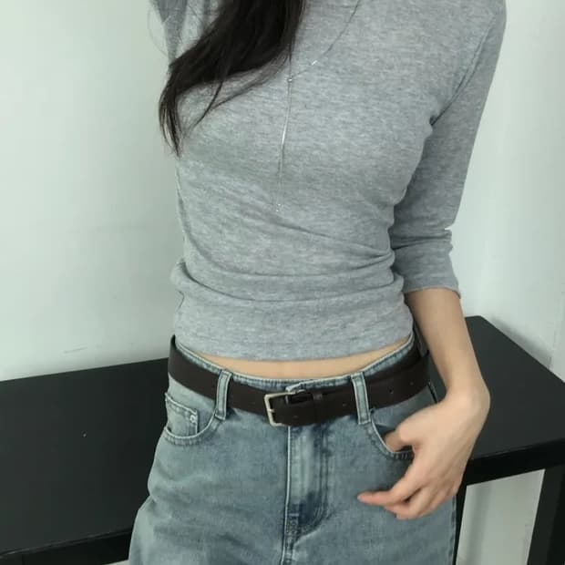 Vintage slim tee black 빈티지 슬림 7부티 블랙