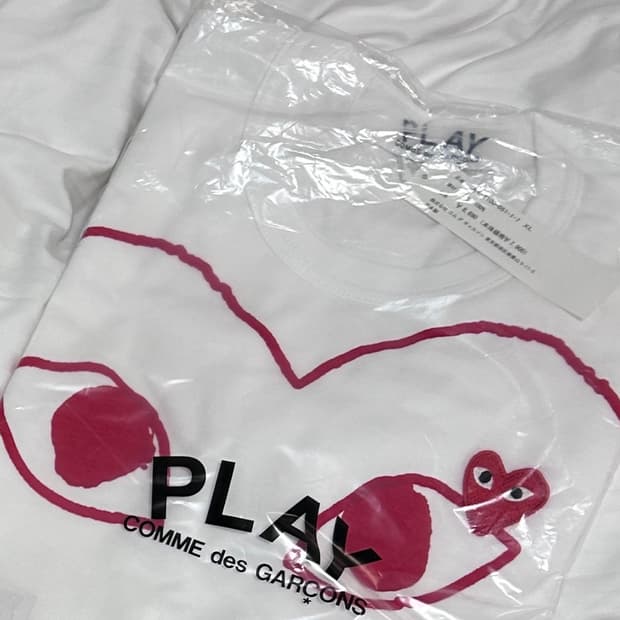 꼼데가르송 더블 하트 반팔 XL