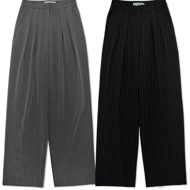 페일제이드 스트라이프 와이드 슬랙스 2023 그레이