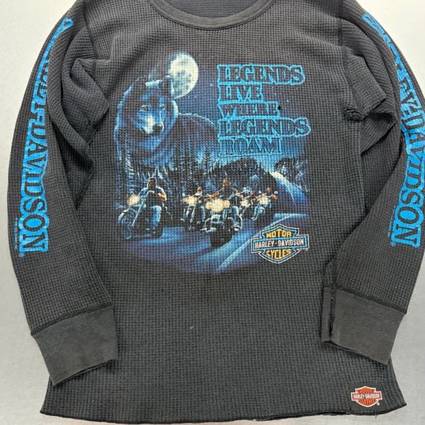 90’s Vintage Harley-Davidson Waffle Tee