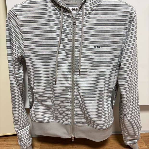 aeae 스트라이프 후드집업 그레이 새상품