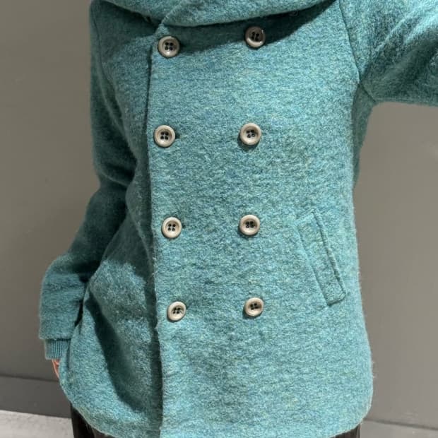 Italy big hood double button point coat