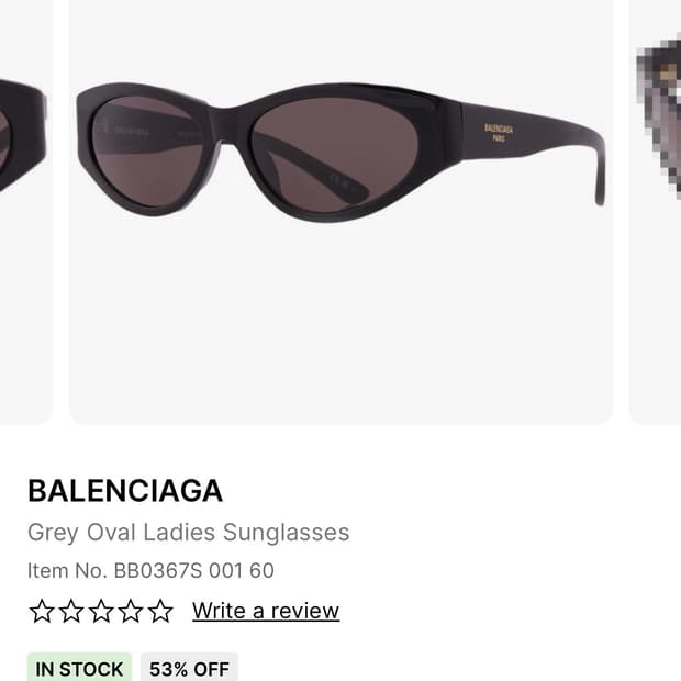 발렌시아가 선글라스 bb0367s 001