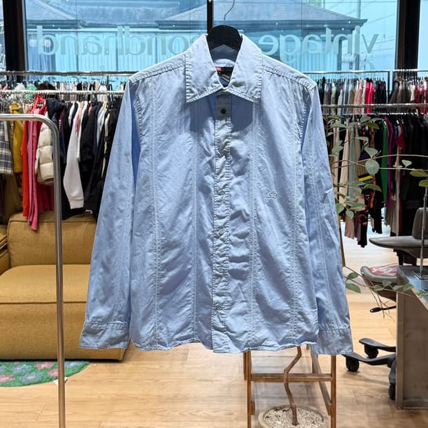 디젤 블루 코튼 셔츠 