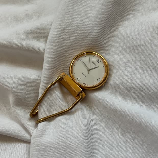 vintage orient clip metal watch
