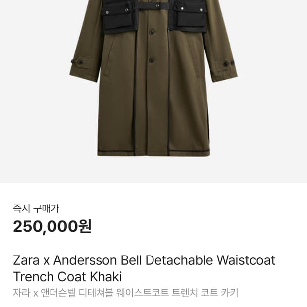 자라 앤더슨벨 코트 L XL
