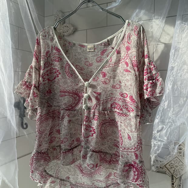 AXES FEMME  Pink Paisley Blouse 0399