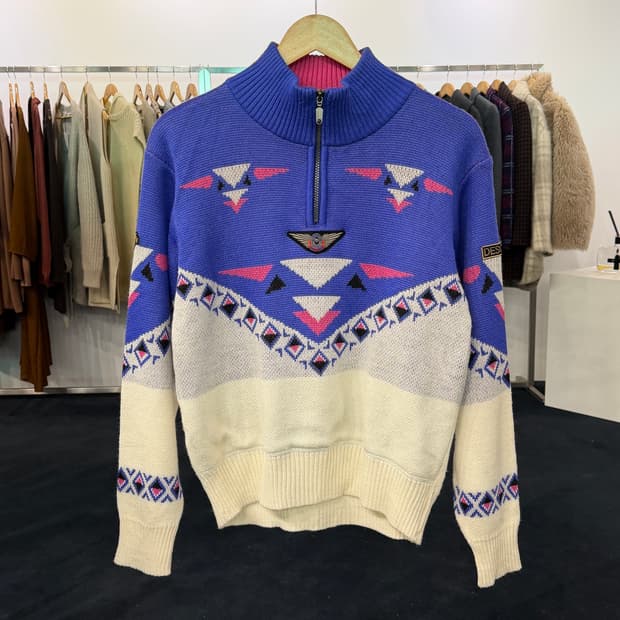 [L] 80s 올드 데상트 니트 하프집업  