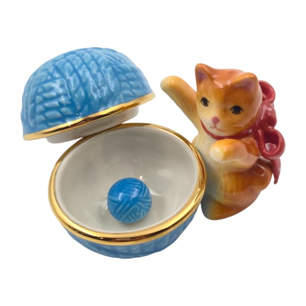 90s 영국 털실 고양이 피겨린 트링켓