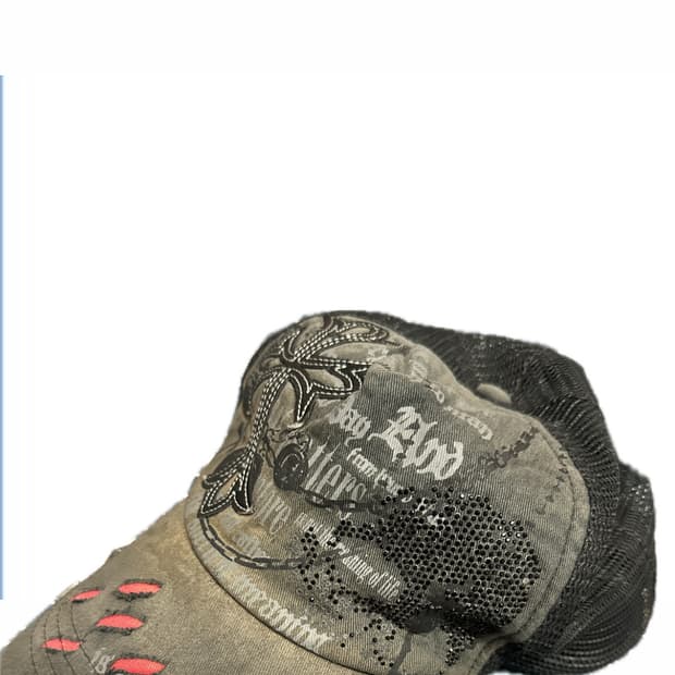 Distressed cross Cap