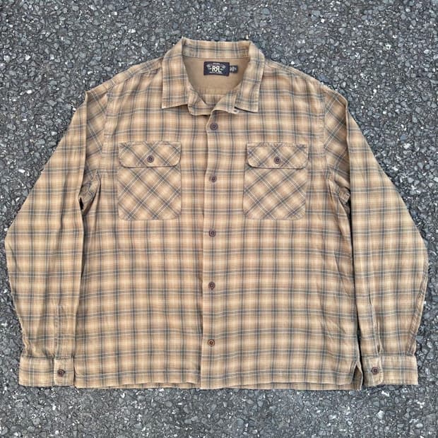 RRL 오픈카라 넬셔츠