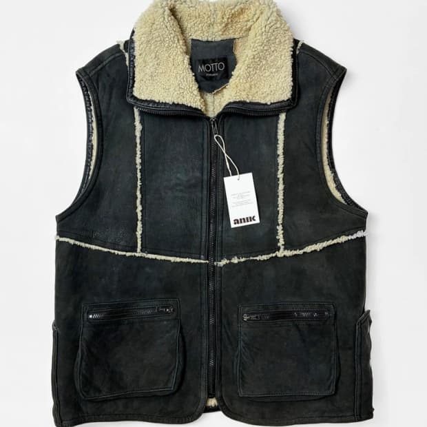 MOTTO 90's 양가죽 양피 무스탕 베스트 PN5529