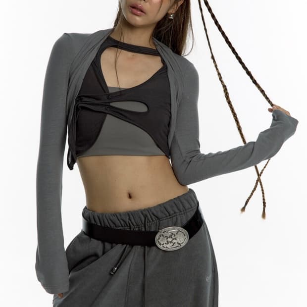 카시코 볼레로 가디건 차콜