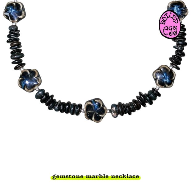 gemstone marble necklace (black)