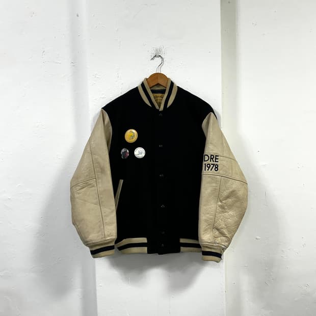 90’s FLANDRE 리얼레더 울 바시티 