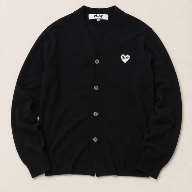 Comme des Garcons 꼼데가르송 화이트와펜 블랙 가디건