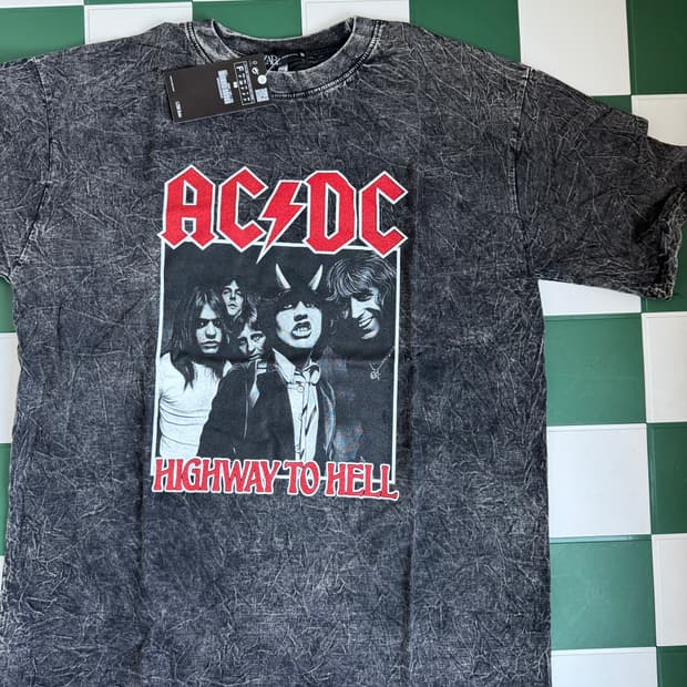 AC DC 빈티지 반팔티 워싱