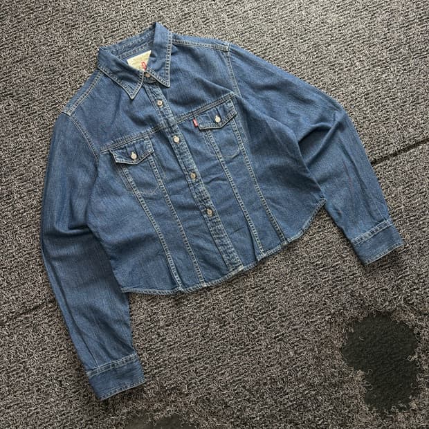 리바이스 레드 탭 오리지널 크롭 데님 트러커 자켓 4151