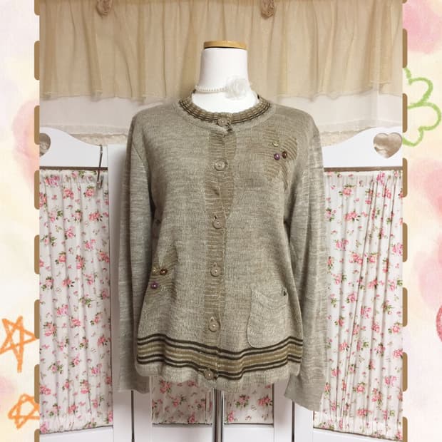 빈티지 단추 포인트 가디건 