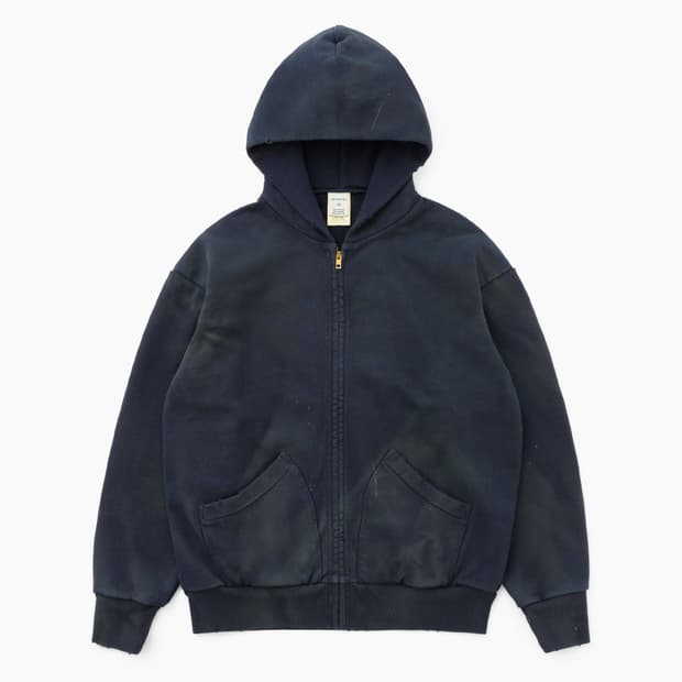 카키스 25fw stained fill zip hoodie navy L