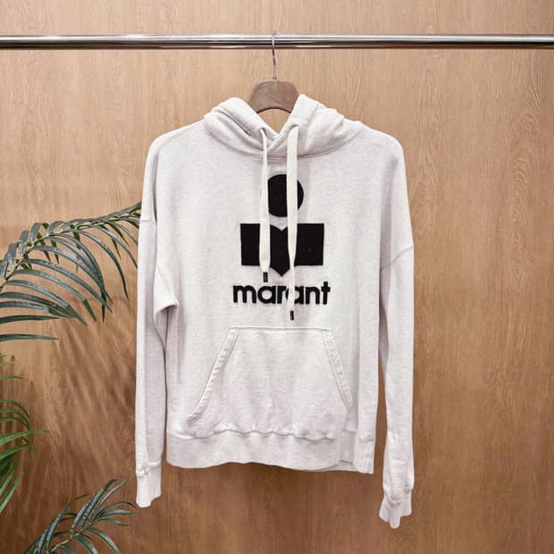 이자벨마랑 에뚜왈 후드티 스웻셔츠 빅로고 패치 디테일 오프화이트