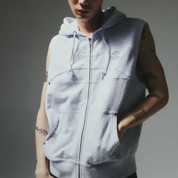 트래블 워크샵 컷 후드 집업 베스트 헤더 그레이