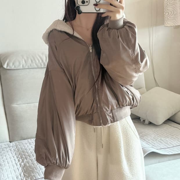 Japanese vintage GRL 카키브라운 리버시블 퍼 항공점퍼