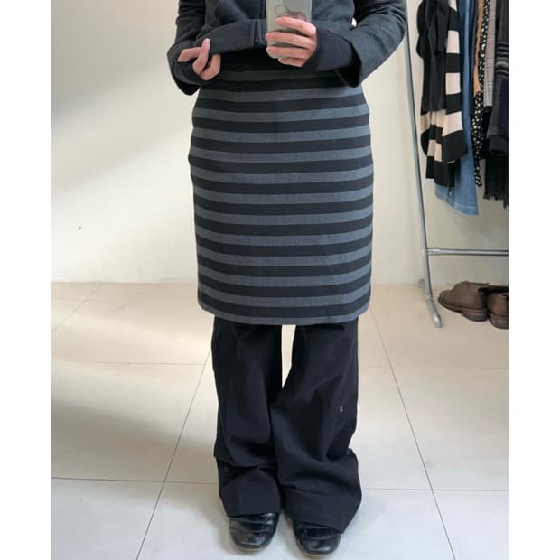 빈티지 스트라이프 스커트