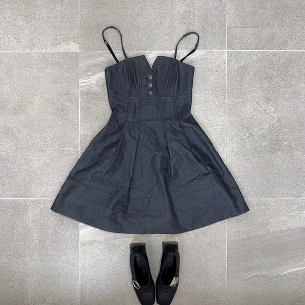 Armani Jeans raw denim pleats midi ops