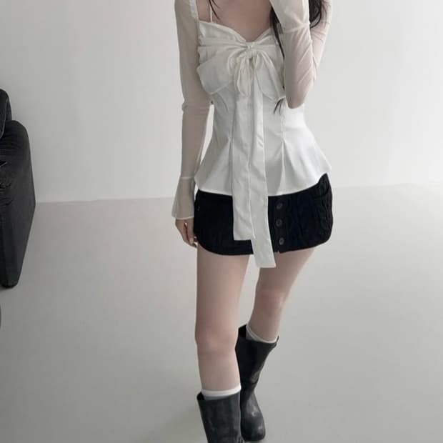 고희 힐다 스완 블라우스 화이트