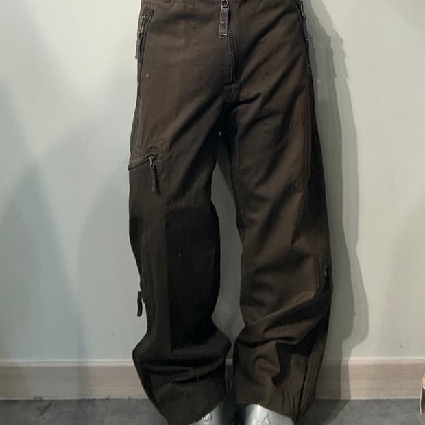 XL TASSO 빈티지 와이드 카고 팬츠 다크 브라운