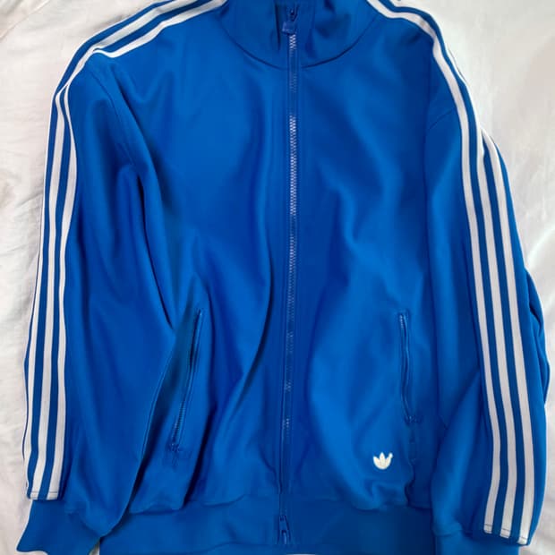 아디다스 오리지널 블루 버전 사이드 스트라이프 트랙 자켓 블루 H3254