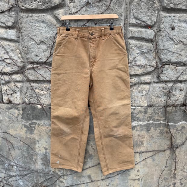 칼하트 빈티지 b11 브라운 페이딩 카펜터 싱글니 워크 팬츠 32