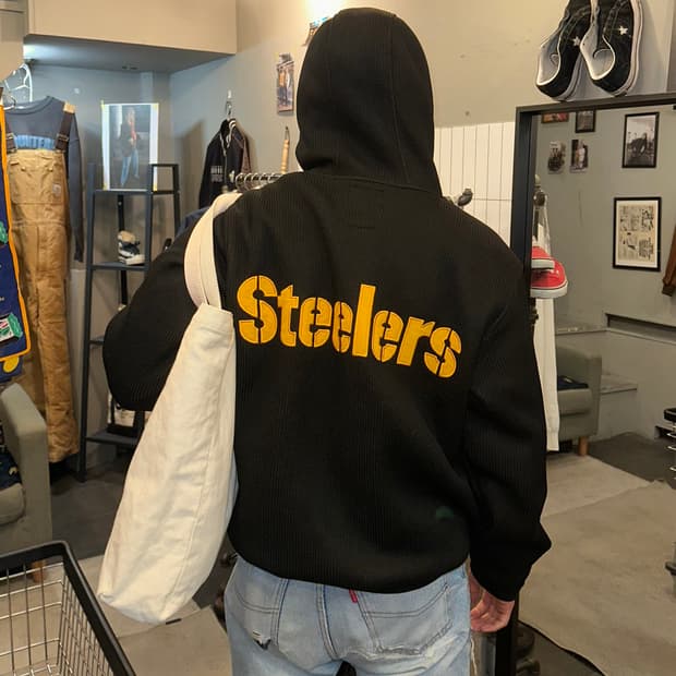 00’s NFL Steelers sherpa hood zip-up