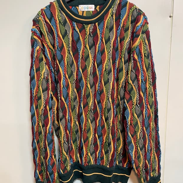 쿠지 멀티컬러 케이블 니트