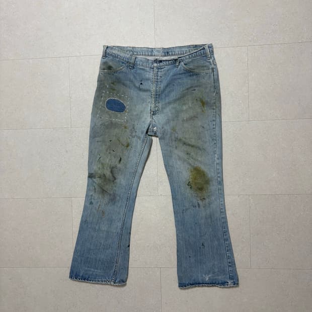 70s Levi's 646 벨바텀 트래쉬드 컨디션