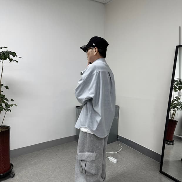 2) 카미엔 헤비 스트라이프 셔츠