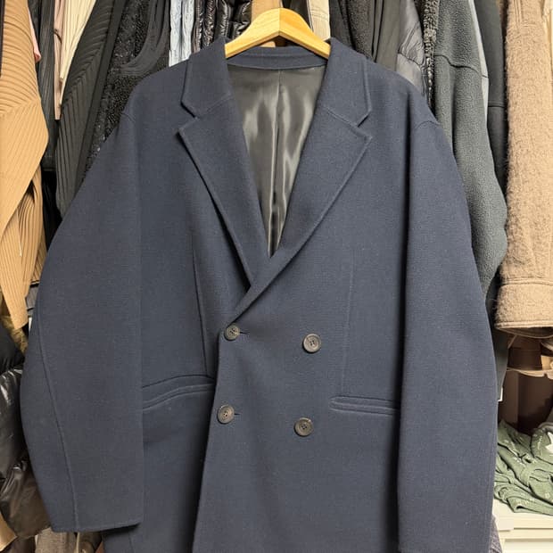 [48] 솔리드옴므 캐시미어혼방 더블 울자켓 네이비